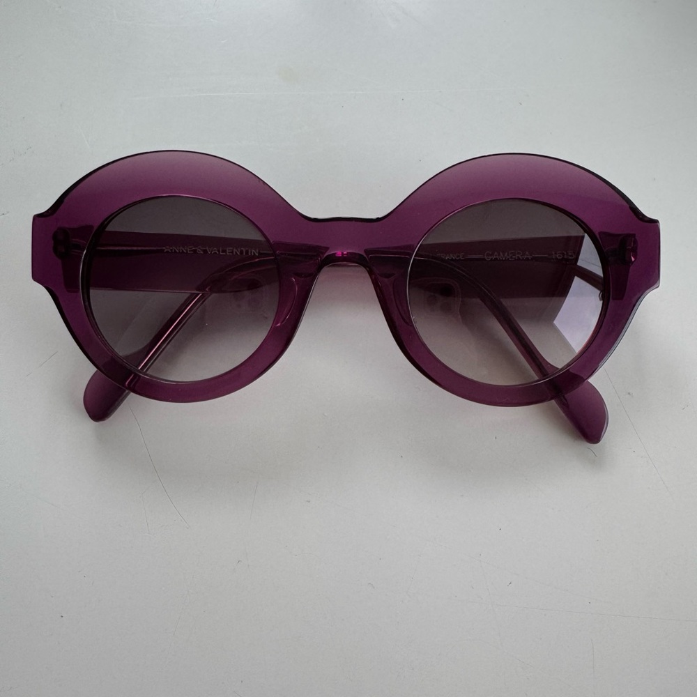 ANNE & VALENTIN Purple Acetate “Camera” Sunglasses, model 1615